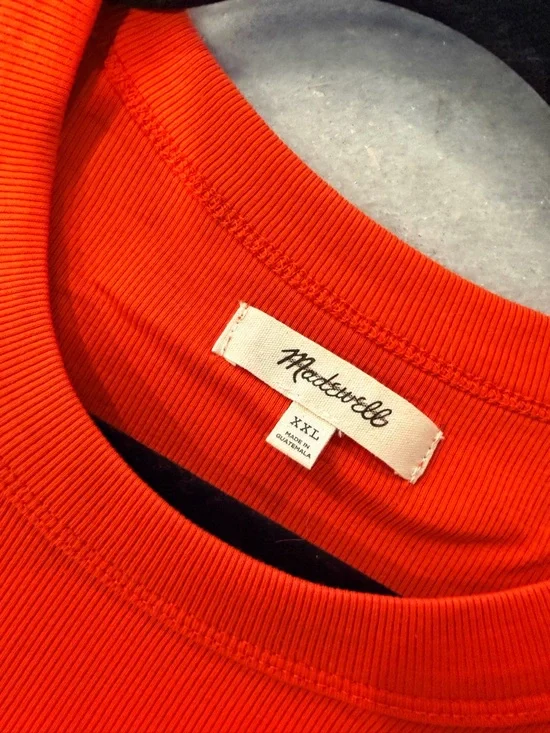 NWOT Madewell Size XXL Red Orange Ribbed Supima Cotton Racerback Tank Top - Picture 9 of 10